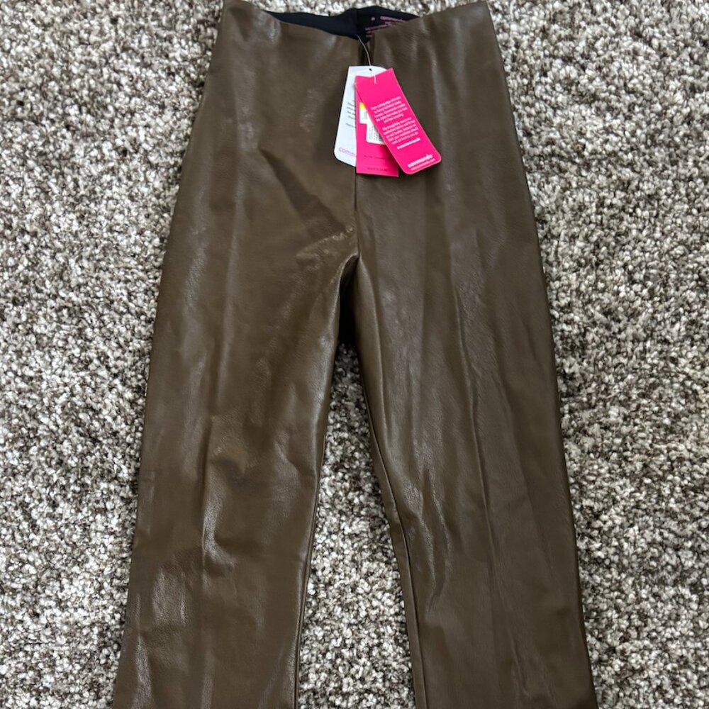 Commando NWT olive green faux leather cropped flares size medium